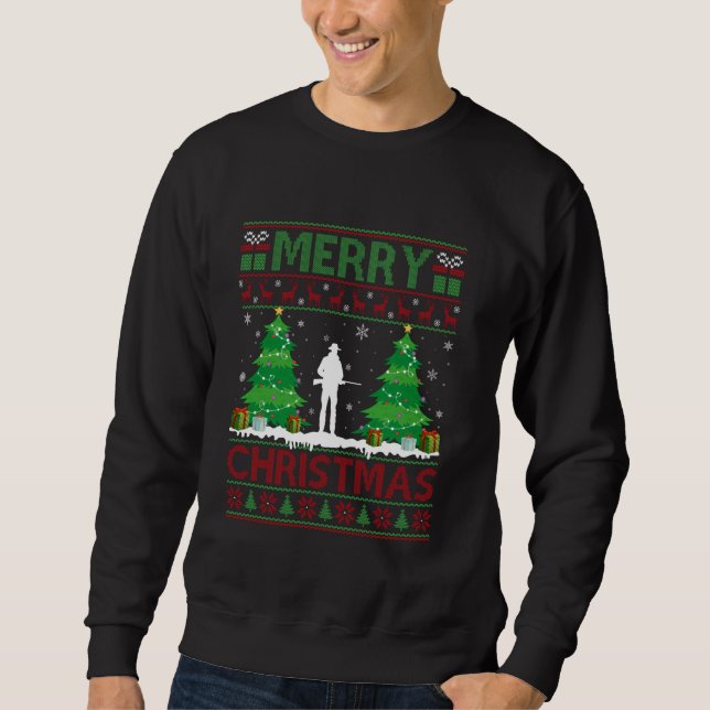 Ugly Sweater Christmas Tree Lighting Hunter Ugly X (Front)