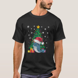 Ugly Sweater Christmas Tree Lights Narwhal Santa H