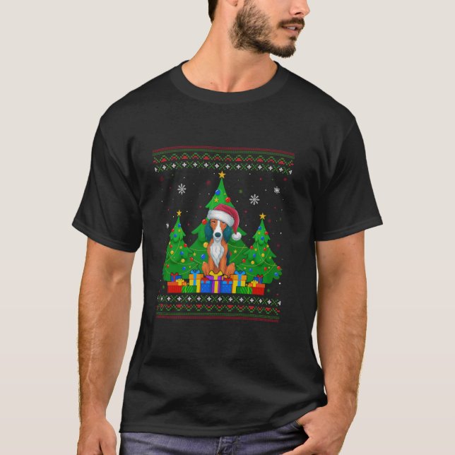 Ugly Sweater Christmas Tree Santa Hat American Fox (Front)