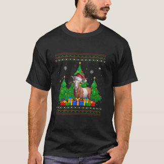 Ugly Sweater Christmas Tree Santa Hat Goat Xmas T