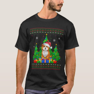 Ugly Sweater Christmas Tree Santa Hat Zuchon Dog X