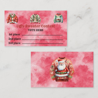 Ugly Sweater Contest Voting Cards