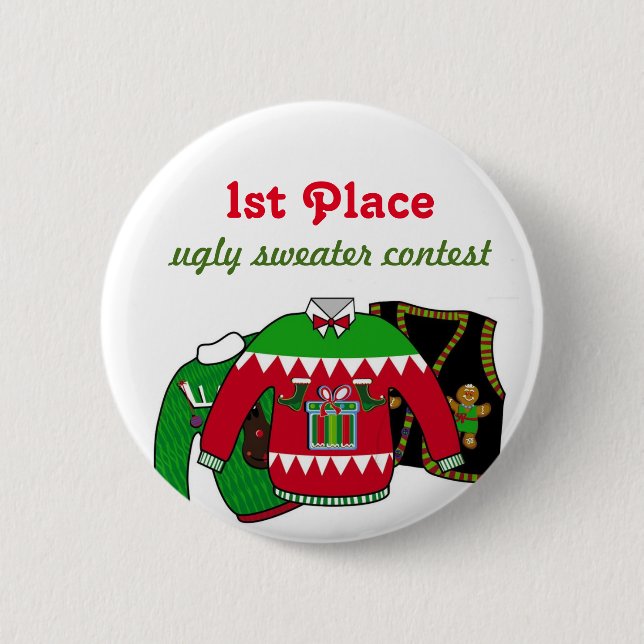 Ugly Sweater Contest Winner 6 Cm Round Badge (Front)