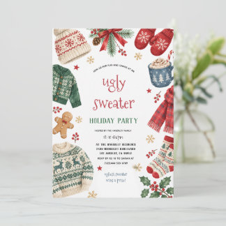 Ugly Sweater Cosy Christmas Holiday Party Invitation