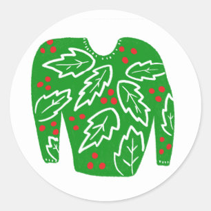 Ugly Sweater CUSTOM Holiday Christmas Classic Round Sticker