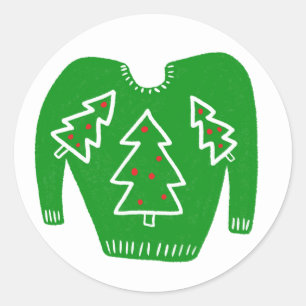 Ugly Sweater CUSTOM Holiday Christmas Classic Round Sticker