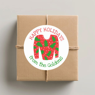 Ugly Sweater CUSTOM Holiday Christmas Classic Round Sticker