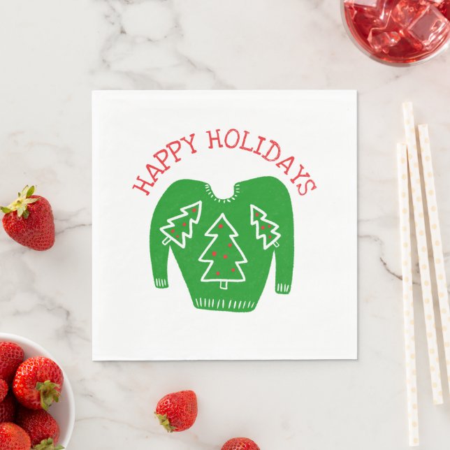 Ugly Sweater CUSTOM Holiday Christmas  Napkin (Insitu)