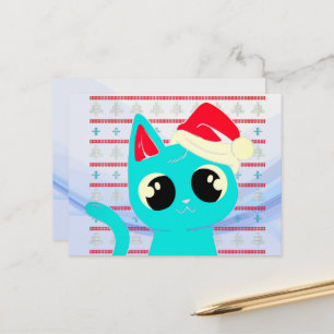 Ugly Sweater - Funny Christmas Cat Jumper Postcard