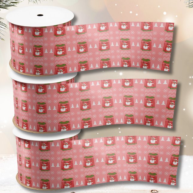 Ugly Sweater Funny Reindeer Christmas Pattern Satin Ribbon (Creator Uploaded)