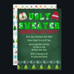 Ugly Sweater Green Chalkboard Christmas Party Invitation<br><div class="desc">You will love this green chalkboard textures with sweater typography with ugly sweaters in red and green. Great for your ugly sweater Christmas party!</div>