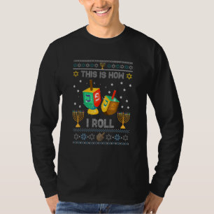 Ugly Sweater Hanukkah How I Roll Dreidel Christmas