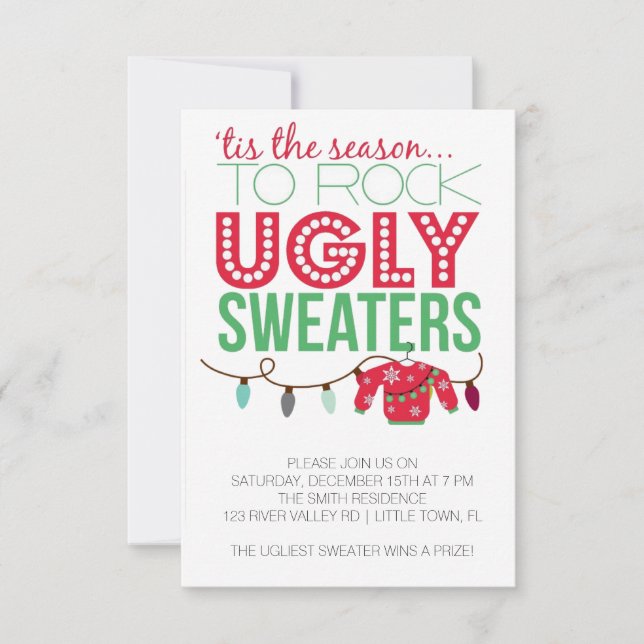 Ugly Sweater Holiday Party Invitation (Front)