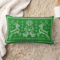Ugly sweater jingle bells Christmas deers green To