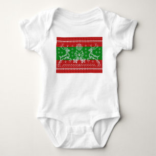 Ugly sweater jingle bells Xmas reindeers crochet