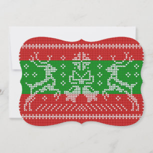 Ugly sweater jingle bells Xmas reindeers crochet