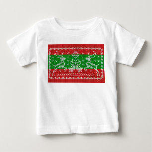 Ugly sweater jingle bells Xmas reindeers crochet