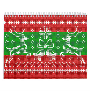 Ugly sweater jingle bells Xmas reindeers crochet Calendar