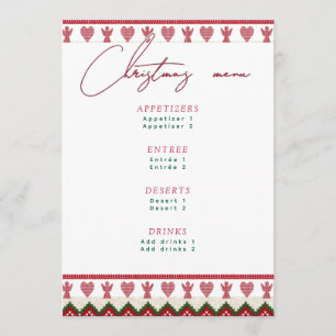 Ugly Sweater Knitted Hygge Angels Hearts Christmas Menu