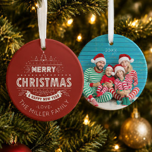 Ugly Sweater Merry Christmas Photo Ornament