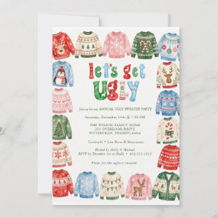 Ugly Sweater Modern Holiday Party Invitation
