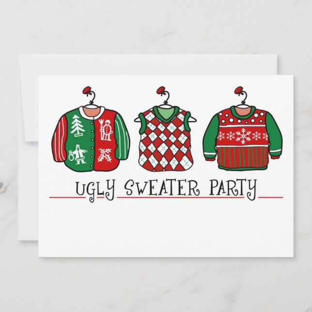 Ugly Sweater Party Christmas Invitation (Front)