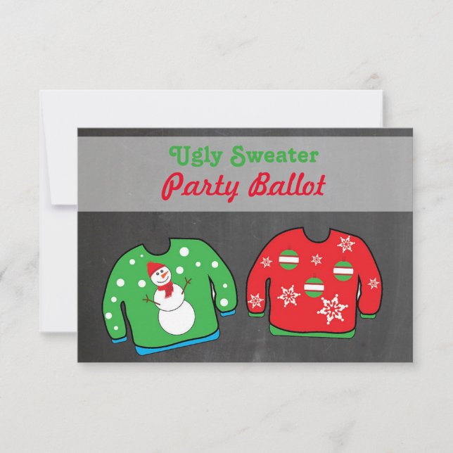 Ugly Sweater Party Contest Voting Ballot (Front)
