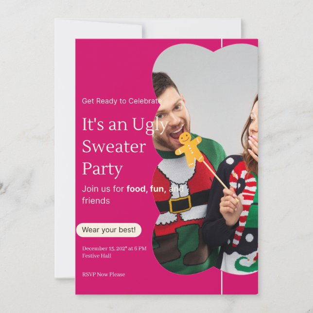 Ugly Sweater Party custom Invitation (Front)