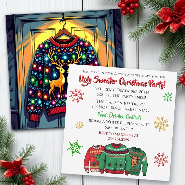 Ugly Sweater Party Funny Christmas  Invitation (Creator Uploaded)