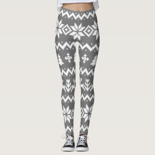 Ugly sweater pattern Christmas Leggings
