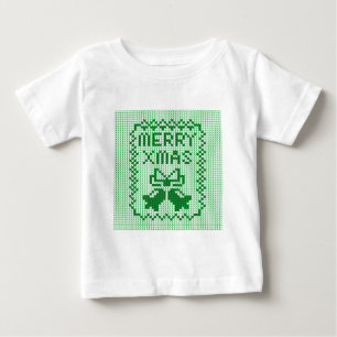 Ugly sweater pattern jingle bells and Merry Xmas w