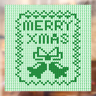 Ugly sweater pattern jingle bells and Merry Xmas w