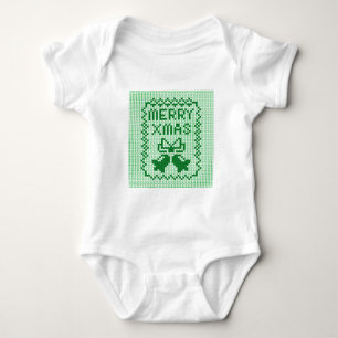 Ugly sweater pattern jingle bells and Merry Xmas w