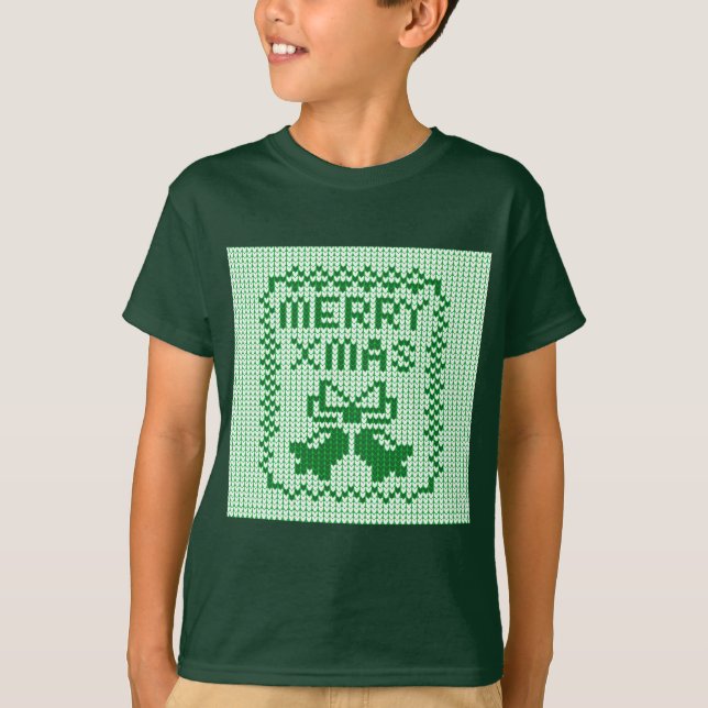 Ugly sweater pattern jingle bells and Merry Xmas w (Front)