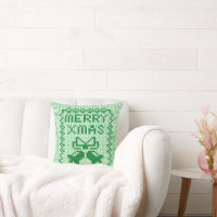 Ugly sweater pattern jingle bells and Merry Xmas w