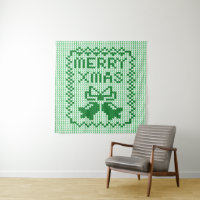Ugly sweater pattern jingle bells and Merry Xmas w