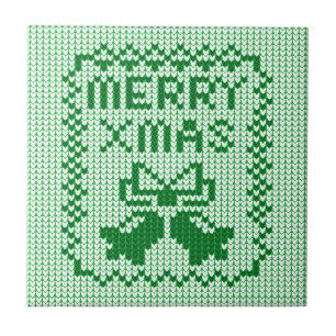 Ugly sweater pattern jingle bells and Merry Xmas w Tile