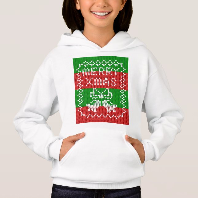 Ugly sweater pattern jingle bells Merry Xmas yarn (Front)