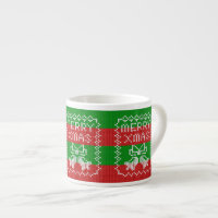 Ugly sweater pattern jingle bells Merry Xmas yarn
