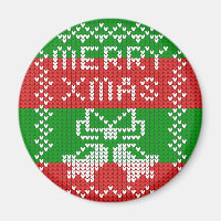 Ugly sweater pattern jingle bells Merry Xmas yarn