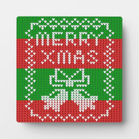 Ugly sweater pattern jingle bells Merry Xmas yarn