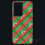 Ugly sweater pattern jingle bells Merry Xmas yarn Samsung Galaxy Case<br><div class="desc">Knitting pattern in ugly sweater style with jingle bells and Merry Xmas text</div>