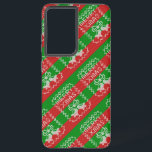 Ugly sweater pattern jingle bells Merry Xmas yarn Samsung Galaxy Case<br><div class="desc">Knitting pattern in ugly sweater style with jingle bells and Merry Xmas text</div>