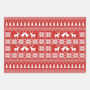 Ugly sweater pattern  wrapping paper sheet