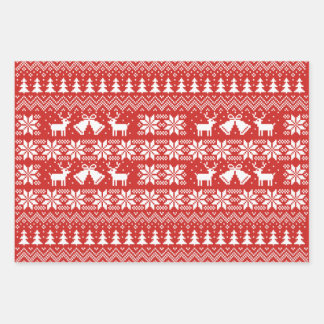 Ugly sweater pattern  wrapping paper sheet