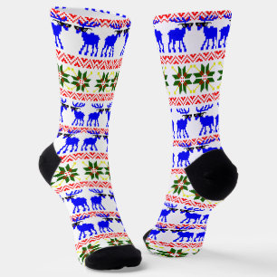 Ugly Sweater Reindeer Christmas Socks