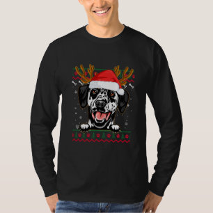 Ugly Sweater Reindeer Santa Christmas Dalmatian