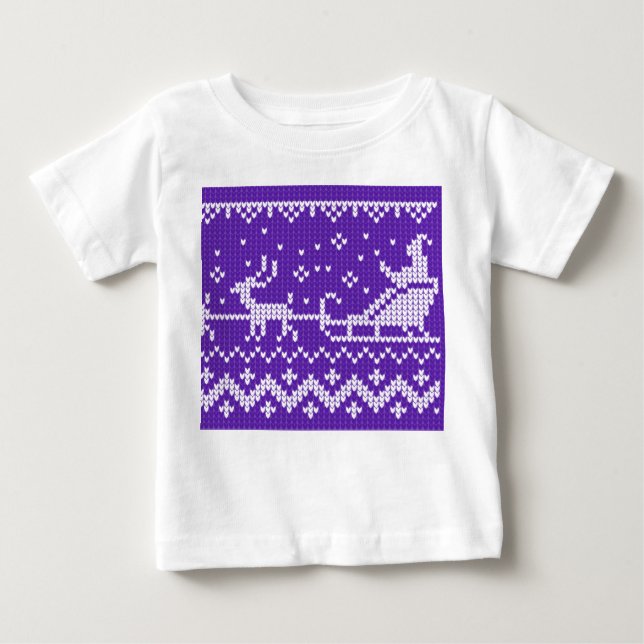 Ugly sweater Santa Claus sleigh and reindeers (Front)