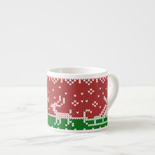 Ugly sweater Santa Claus sleigh and reindeers Espresso Cup