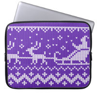 Ugly sweater Santa Claus sleigh and reindeers